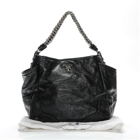 prada cervo lux|PRADA Cervo Lux Chain Shoulder Bag Black .